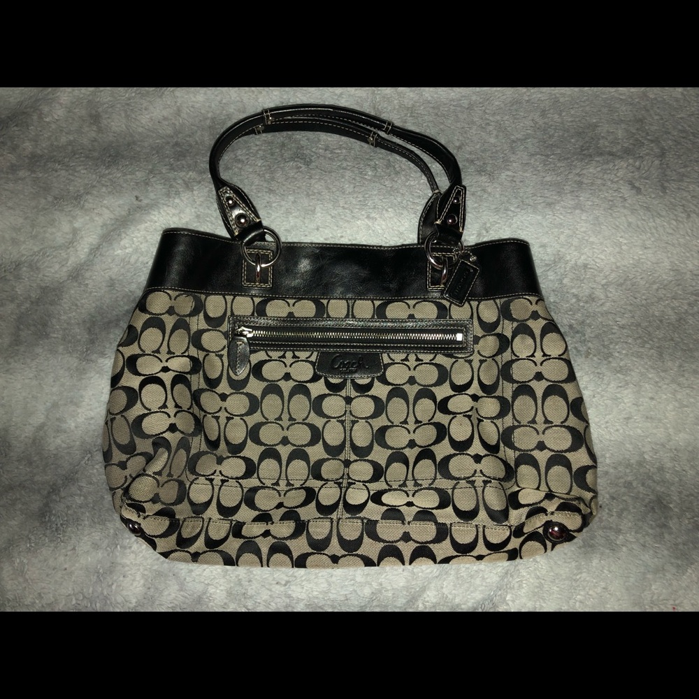 Coach Penelope Signature Lg Carryall Purse Bl/Gray